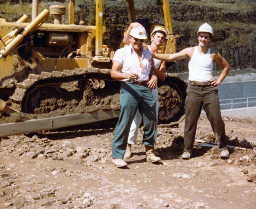 Mark and Al goofing with One of the Operators on a Visit at Tioga Hammond Dam – 1978